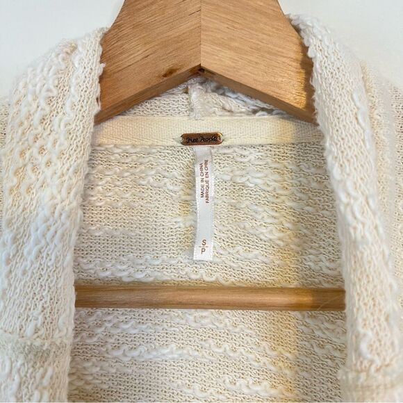 Free People In the Loop Open Front Cardigan in Cream Size Small - Picture 5 of 8